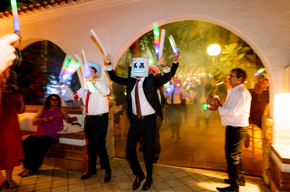 Open bar at the wedding party at Casa Imas