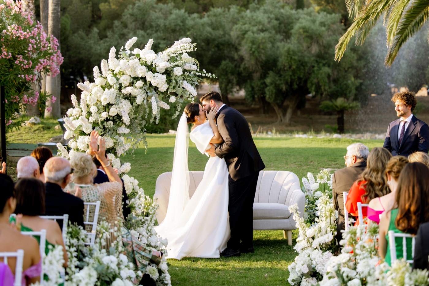 Wedding ceremony by the lake at Casa Imas