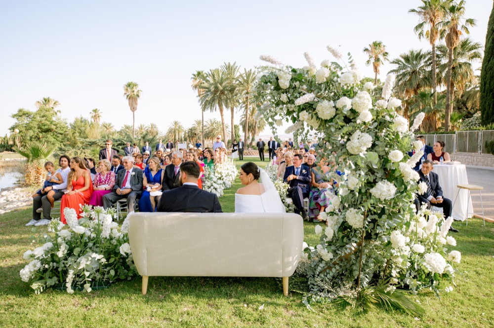 Ceremony space by the lake at Casa Imas, Novelda